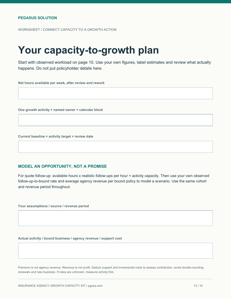 Preview of the fillable capacity-to-growth plan
